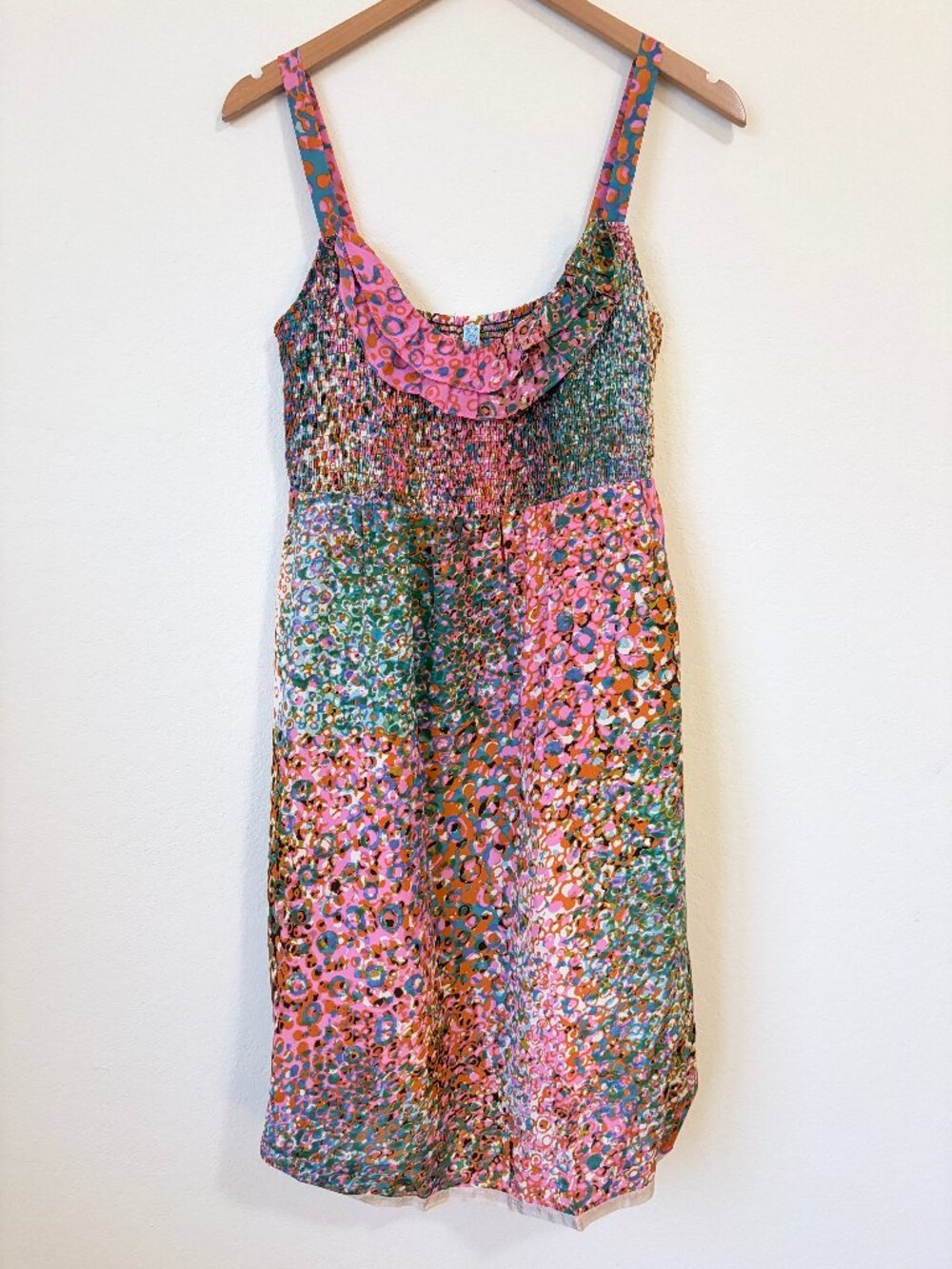 Maeve Anthropologie Dress Womens Medium Silk Abstract Allover Colorful Print M